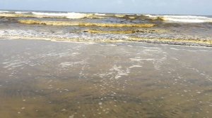 Гоа, Арамболь. Рыжие волны в океане. Причина такого цвета волн не ясна.