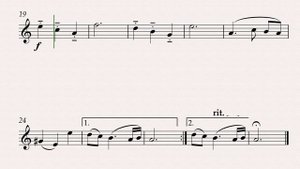 Д.Кригер Менуэт видео-минусовка и ноты для флейты (блокфлейты), темп 60