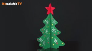 1. Собираем и декорируем новогоднюю ёлку из фанерной заготовки (845/1)