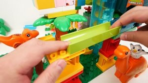 Конструктор Marble Run ASMR ☆ ЛЕГО блоки -  Холм динозавров и туннель динозавров