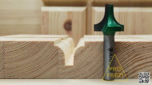 Фасонная радиусная фреза с плоским длинным носиком Алмаз 2057 R8. Фрезы для древесины и МДФ.