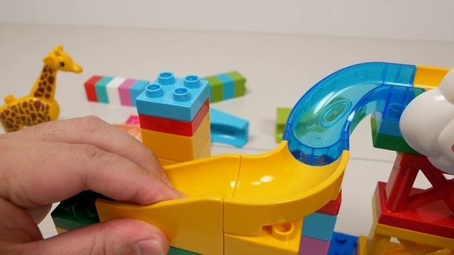 Увлекательная горка для шариков! ☆ Лего конструктор Marble Run ASMR «Самолет, слон и жираф»