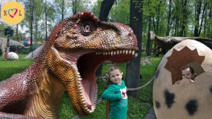 ДИНОПАРК в Ярославле Настя среди огромных ДИНОЗАВРОВ video for kids VLOG [4k UHD] 0+