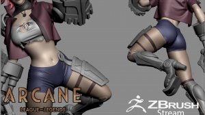 Создаём 3д на стриме  Вай из Arcane в Zbrush 22  Марвелоус, новый образ