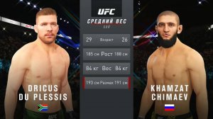 Дрикус Дю Плесси против Хамзата Чимева Полной Бой - UFC 4