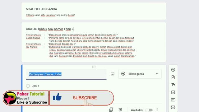 Trik Cara Membuat Soal Bentuk Dialog Wacana pada Google Form смотреть онлайн
