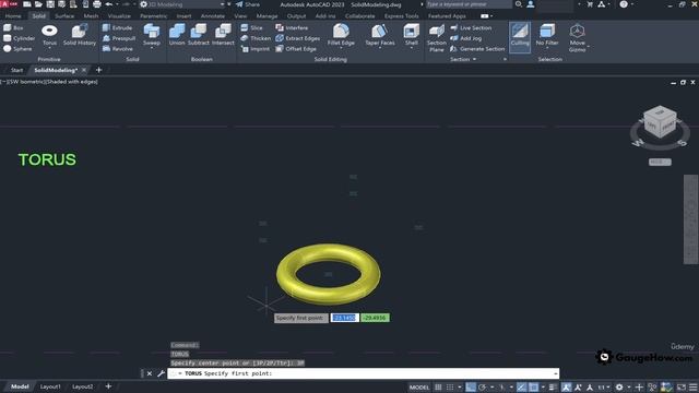 36 - Creating and editing 3D models Wedge and Torus Cone