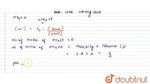 A buffer solution of pH 9 is to be prepared by mixing NH_4Cl and NH_4OH. Calculate the number o...