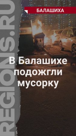 В Балашихе подожгли мусорку