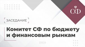 Заседание Комитета Совета Федерации по бюджету и финансовым рынкам