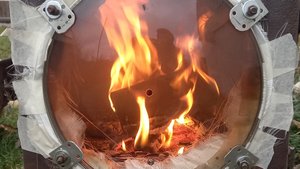 Буржуйка со стеклянной дверцей