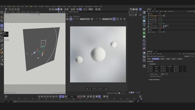 Cinema 4D Tutorial   Create a Drop Simulation, light  Material