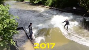 Германия. Мюнхен. Изар разбушевался или водные "покатушки".