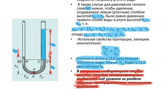 Сообщающиеся сосуды.