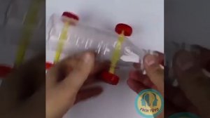 Машинка из бутылки с запуском из шарика