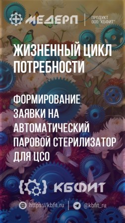 КБФИТ: МЕДЕРП. ЖЦП: Формирование заявки на автоматический паровой стерилизатор для ЦСО. Ч.1.