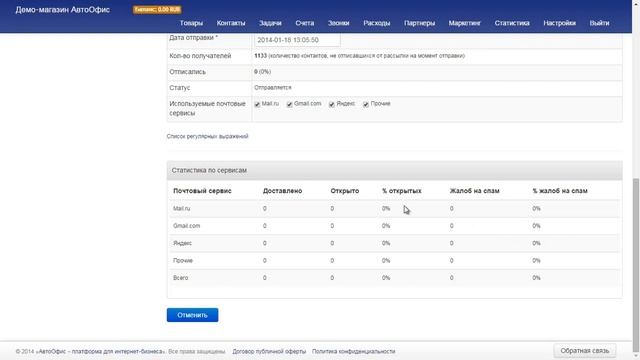 3. Email-рассылки: Статистика отправки и открываемости писем