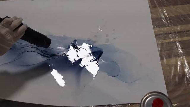 Alcohol ink painting on large paper DIY смотреть онлайн