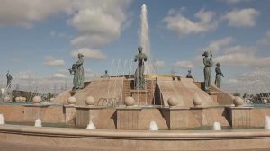 Светомузыкальный фонтан "Россия" на Владимирской площади в Ставрополе. Видеооткрытка.