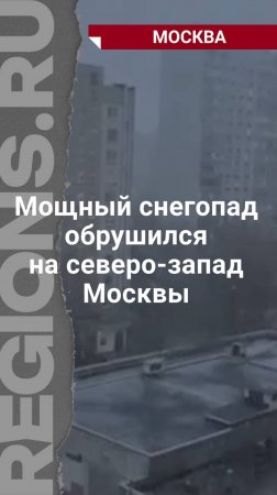 Мощный снегопад обрушился на Москву