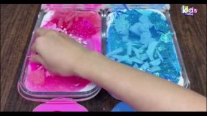 СИНИЙ и РОЗОВЫЙ СЛАЙМЫ I Глянцевый слайм! Расслабляющие видео