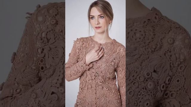 Ирландское кружево жакет. Вязание крючком монохром. Ссылка на МК на главной странице канала