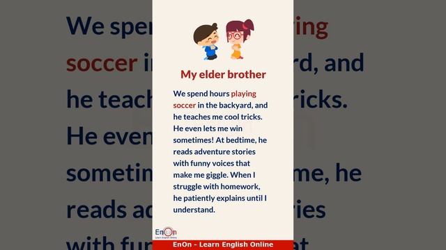 My elder Brother   Learn English through story   EnOn Learn English Online