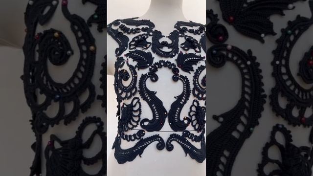 Вяжу крючком жилетку в технике Ирландского кружева пряжа Pelican Vita  #irishcrochet