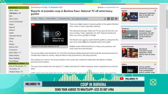 (BREAK) Coup d'etat happening now in Burkina Faso, Should Ghana be worried ?