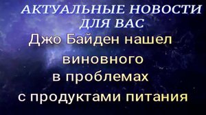 Джо Байден нашел, кто виноват в дефиците еды