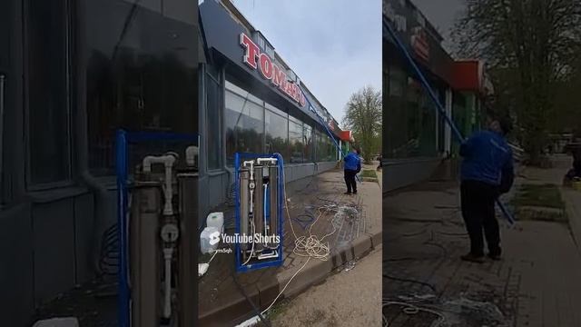 Система Элефант для мойки стекол фасадов без верхолазных работ