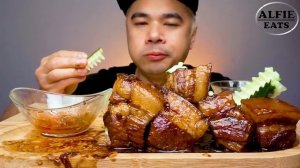 POBOLA MUKBANG | PORK ADOBO WITH COLA | BRAISED PORK BELLY | ALFIE EATS