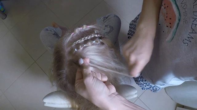 Детская прическа | Высокий хвост декорированный косами | Прически пошагово