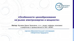 Особенности ценообразования на рынке электроэнергии и мощности