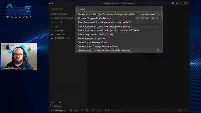 Azure User Group Sweden: Using the power of GitHub Codespaces to launch your productivity