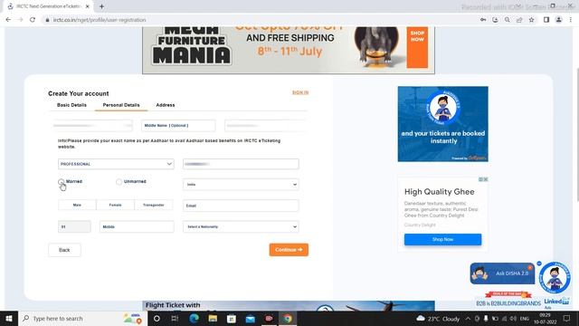 How to open IRCTC account from Nepal or India