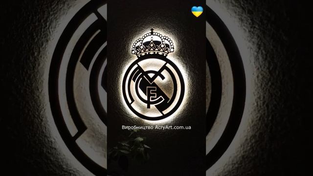 Панно декоративне картина на стіну емблема Реал LED підсвітка 400х291 acr-p000047 смотреть онлайн