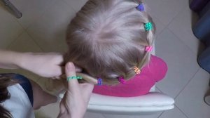 Прическа с разноцветными резинками | Прически для девочек