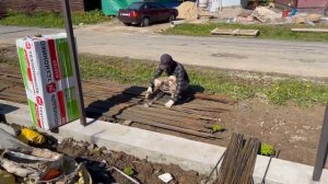 Заливка утеплённого монолитного фундамента под двухэтажный гараж