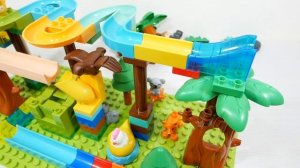 Лего блоки ☆ Конструктор Marble Run ASMR Качели-чашки и полоса поворотов и горок!