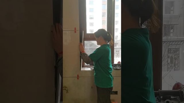 How to Prepare Tiles Wall , Wall paint Fast & Beauty part 2984