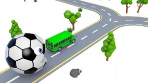 Learn Colors with PACMAN and School Bus Street Vehicle for Children