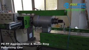 Plastic film bag granulating recycling machine line