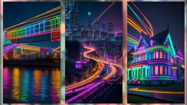 Neon Nights: A Vibrant Cityscape Illuminated by AI Art! 🌃💡 смотреть онлайн
