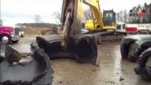 Переработка шин от карьерных самосвалов