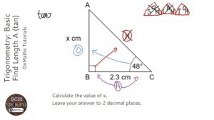 Trigonometry: Basic Find Length A (tan) (Grade 5) - OnMaths GCSE Maths Revision