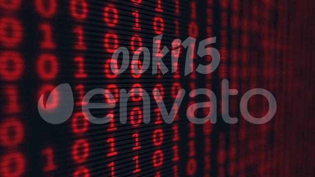 Footage 4K Red Moving Digital Binary Data смотреть онлайн