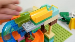 Лего блоки ☆ Конструктор ВЕСЕЛЫЕ ГОРКИ Marble Run! ASMR - Три динозавра T.Rex