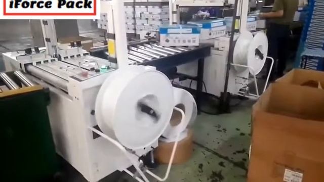 A4 paper sheet pack carton box PP strapping sealing packing machine PP strapping equipment