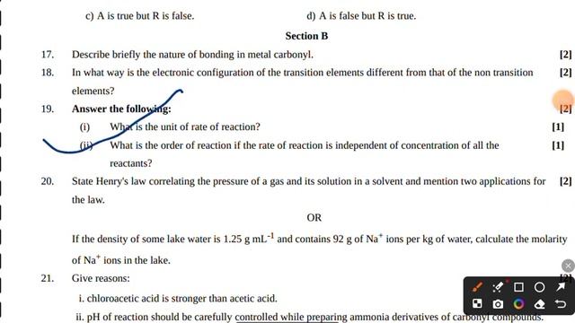 class 12 chemistry sample paper 2023-24 | cbse class 12 chemistry sample paper 2023-24 | cbse board